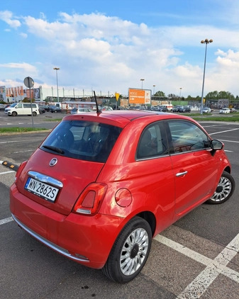 Fiat 500 cena 38800 przebieg: 61300, rok produkcji 2016 z Warszawa małe 67